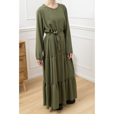 Abaya Longue Bohème vert Olive