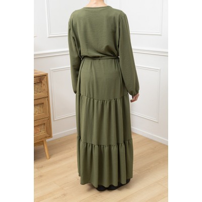 Abaya Longue Bohème vert Olive