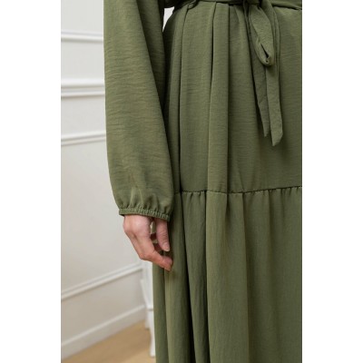 Abaya Longue Bohème vert Olive