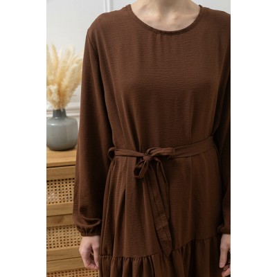 Abaya Longue Bohème marron
