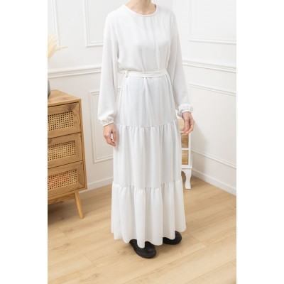 Abaya Longue Bohème blanc