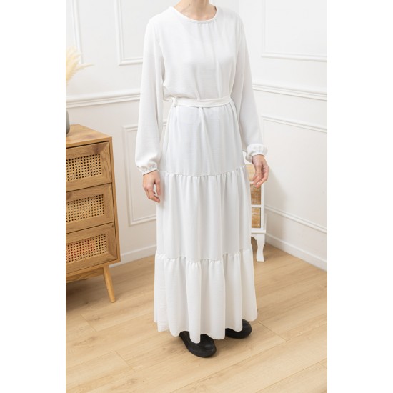 Abaya Longue Bohème blanc