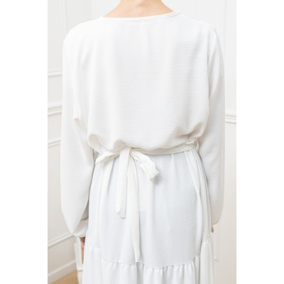 Abaya Longue Bohème blanc