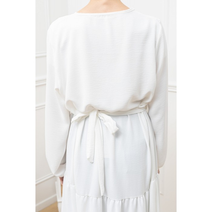 Abaya Longue Bohème blanc Abaya Longue Bohème blanc