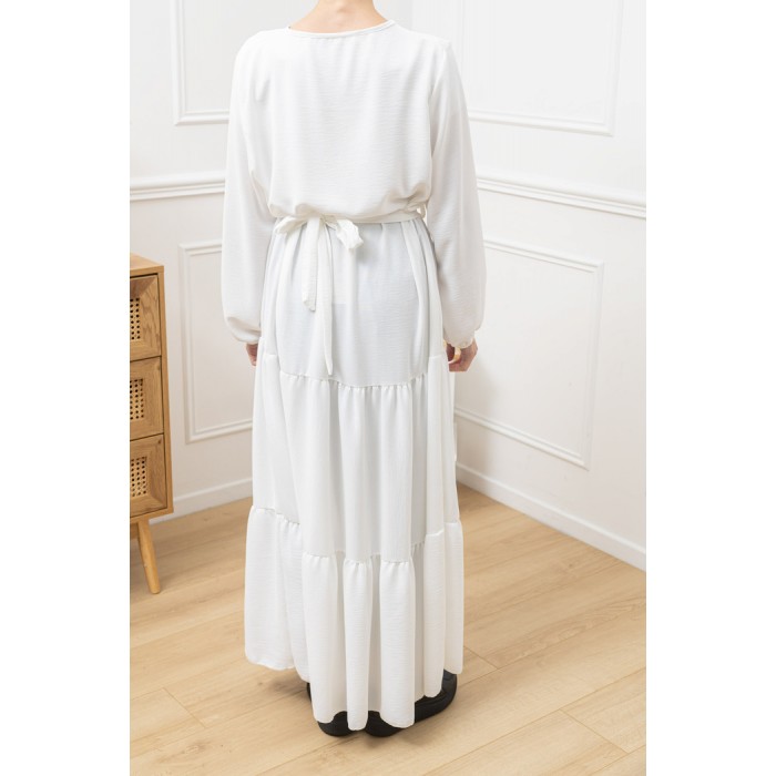 Abaya Longue Bohème blanc Abaya Longue Bohème blanc
