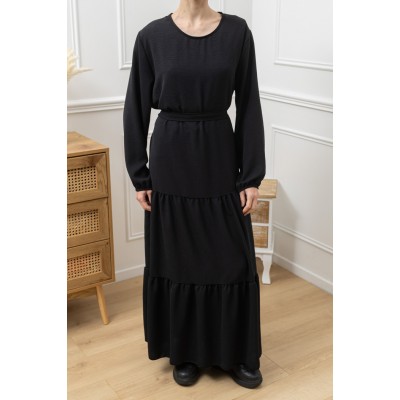 Abaya Longue Bohème noir