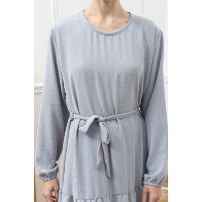 Abaya Longue Bohème gris