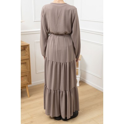 Abaya Longue Bohème Taupe