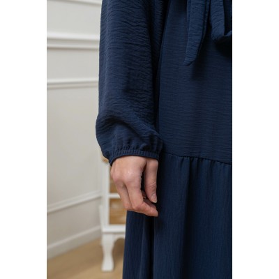 Abaya Longue Bohème bleu nuit