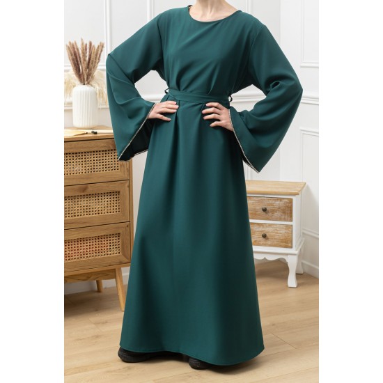 Abaya Vert manches évasées Abaya Vert manches évasées