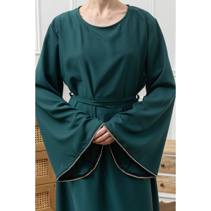 Abaya Vert manches évasées Abaya Vert manches évasées