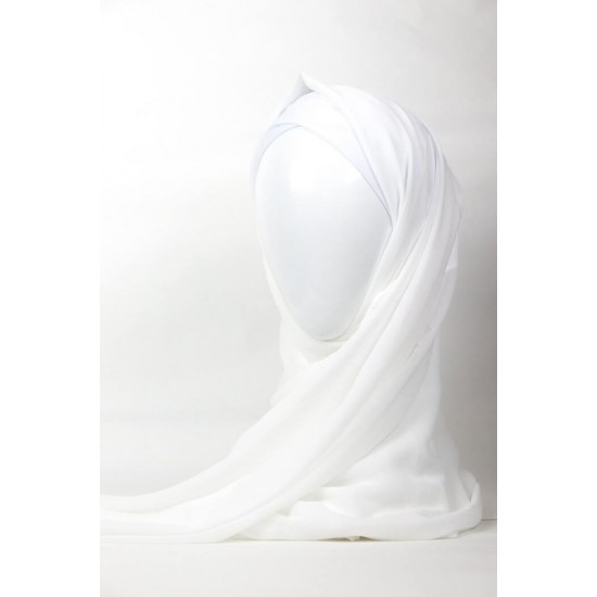 hijab chiffon blanc