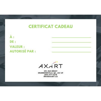 Certificat cadeau vert