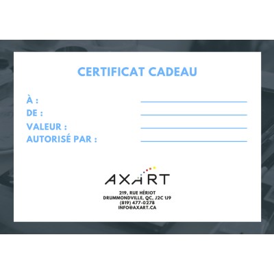 Certificat cadeau bleu
