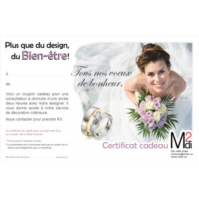 Certificat cadeau pour ton mariage