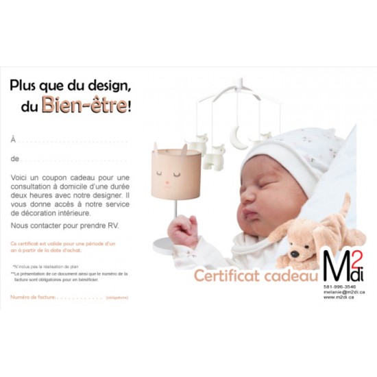 Certificat cadeau pour ton bébé