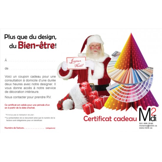 Certificat cadeau pour Noël