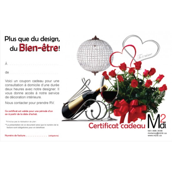 Certificat cadeau pour mon amour