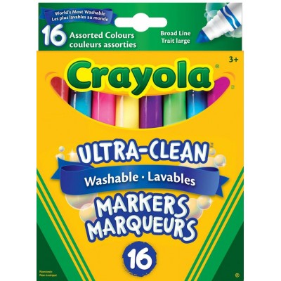 Crayola - Boîte de 16 marqueurs lavables
