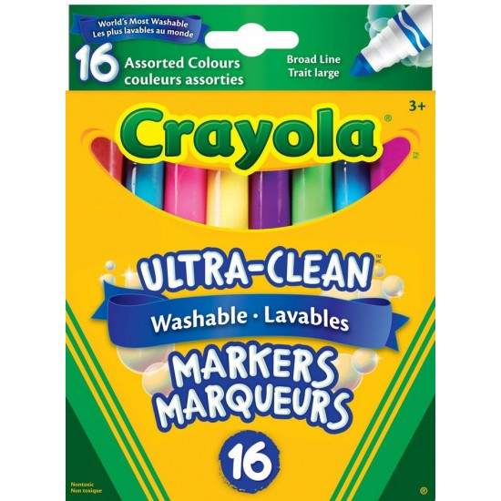 Crayola - Boîte de 16 marqueurs lavables