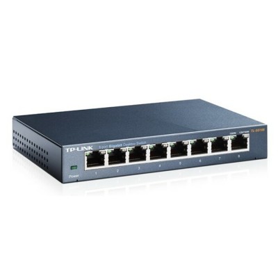 Switch de bureau 8 ports 10/100/1000Mbps - Boîtier métal