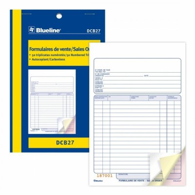 Blueline - Formulaire de vente DCB27) 3 copies
