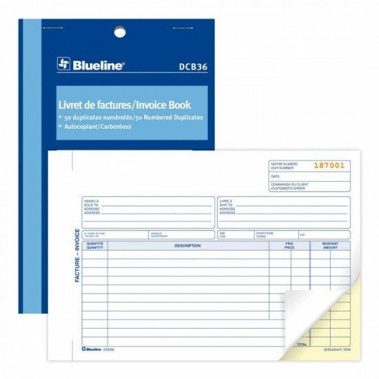 Blueline - Livret de factures (DCB36) 2 copies