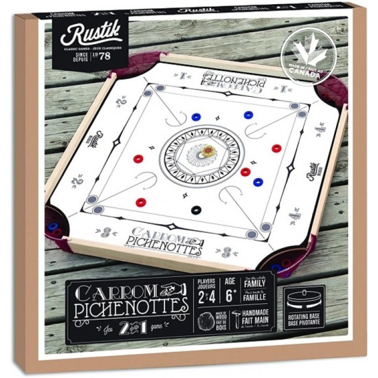 Rustik - Jeu de pichenotte/carrom 2 en 1
