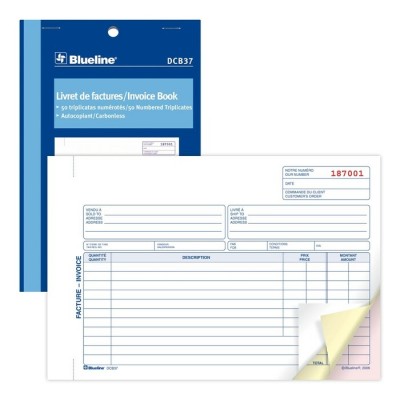 Blueline - Livret de factures (DCB37) 3 copies