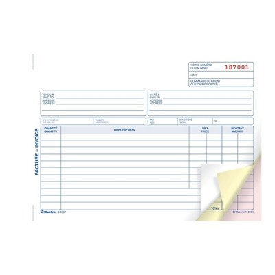 Blueline - Livret de factures (DCB37) 3 copies
