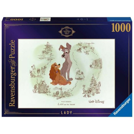 Ravensburger - Casse-tête Disney Voûte La Belle et le Clochard 1000 pièces