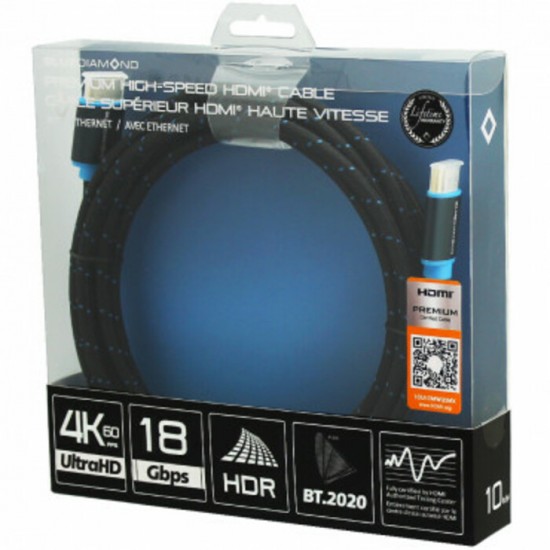 Câble HDMI premium 4K UltraHD 10 pieds BlueDiamond
