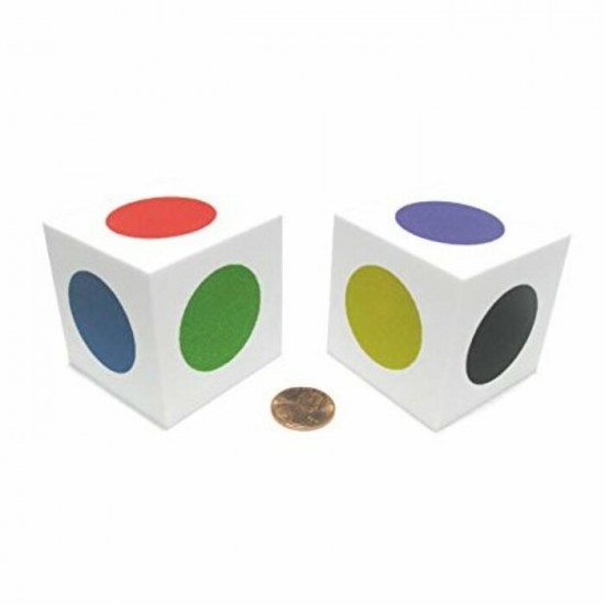 Dé en mousse blanc avec points de couleur