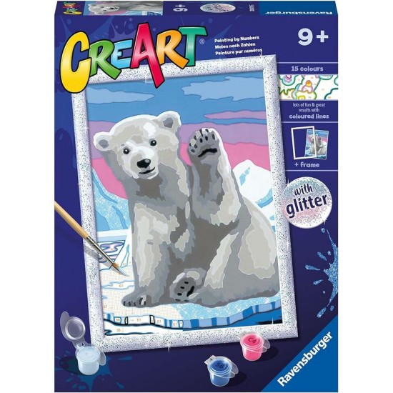 CreArt - Peinture par numéros Ours polaire scintillant