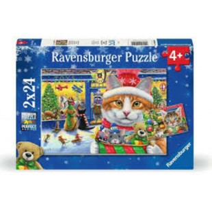 Ravensburger - Casse-tête Chatons de Noël 2 X 24...