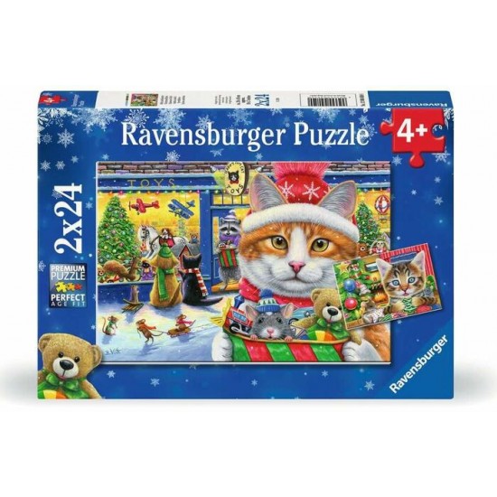 Ravensburger - Casse-tête Chatons de Noël 2 X 24 pièces