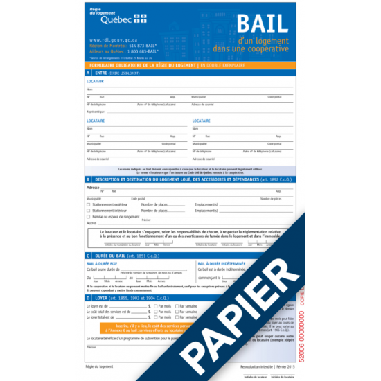 Bail d’un logement dans une coopérative