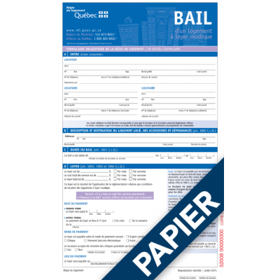 Bail d’un logement à loyer modique