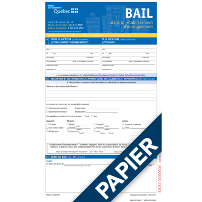 Bail dans un établissement d’enseignement
