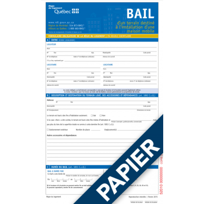Bail d’un terrain destiné à l’installation...