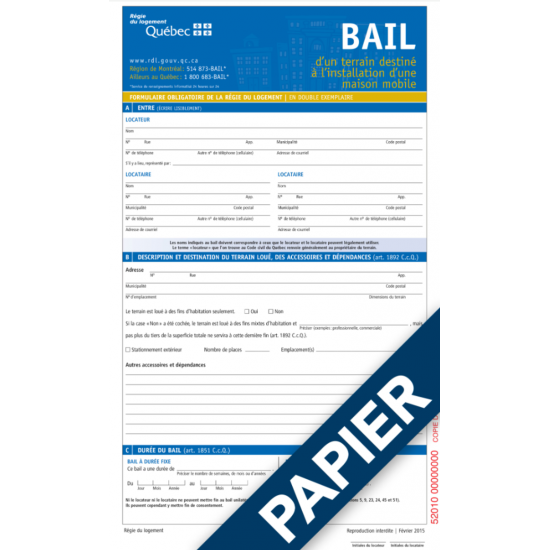 Bail d’un terrain destiné à l’installation...