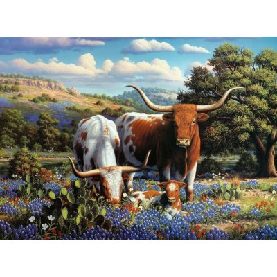 Ravensburger - Casse-tête Aimer les longhorns 500 pièces