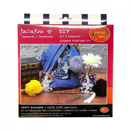 JaCaRou - Ensemble de broderie de diamants - Chats Mignons