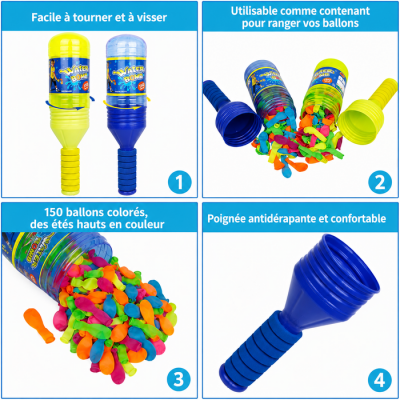 Ensemble de 150 ballons d'eau avec bâton de baseball