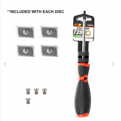 Disque plat en carbure 4 couteaux 4" ROTO-CLIP INC. (4c rouge)