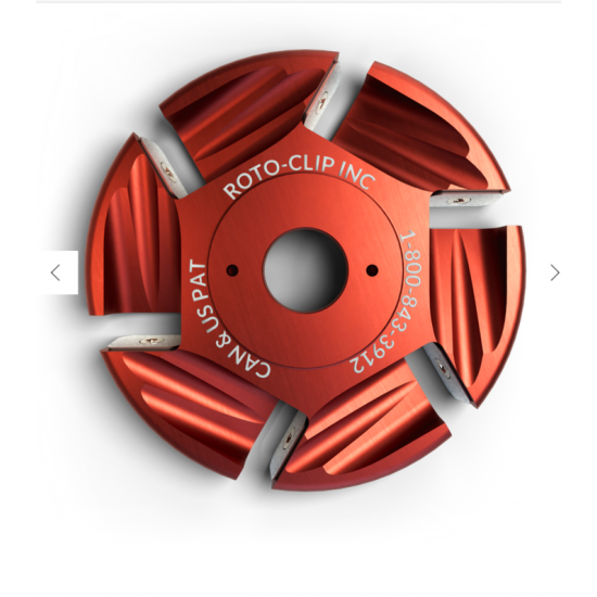 Disque plat en carbure 6 couteaux 4.5" régulier ROTO-CLIP INC. (6c rouge)
