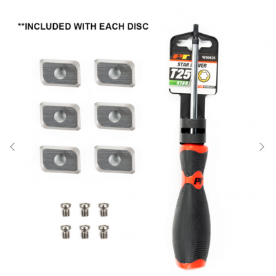Disque plat en carbure 6 couteaux 4.5" régulier ROTO-CLIP INC. (6c rouge)