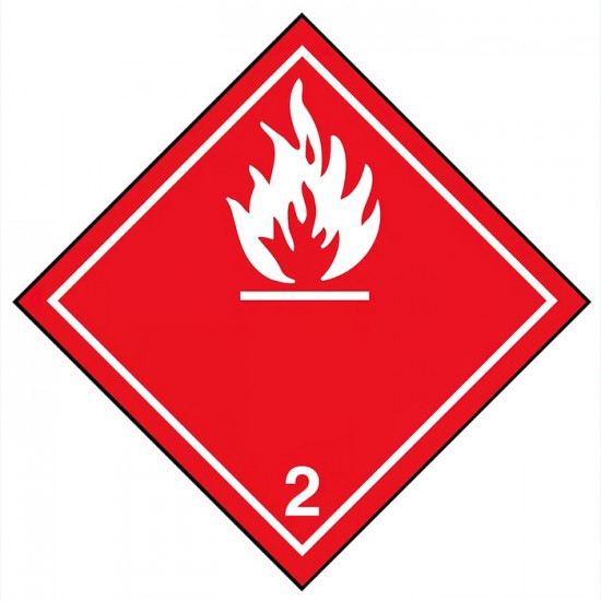 Étiquettes TMD - Gaz inflammable, 4 x 4"