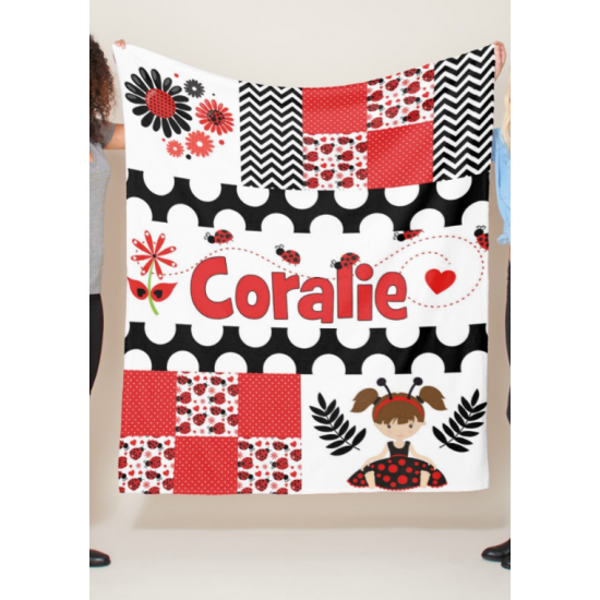 Couverture imprimée - Coccinelle Patchwork