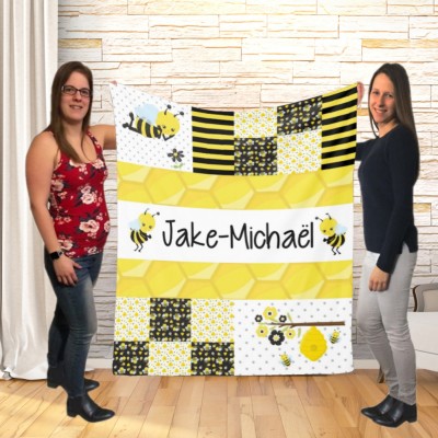 Couverture imprimée - Abeille Patchwork 